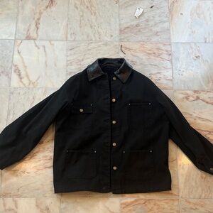 Prada Canvas Chore Jacket with Leather Collar